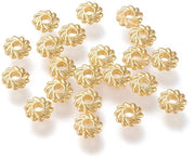 Kralen per gioielli a forma di fiore, 150 pezzi, 18K dorati, metalliche, diametro 1,2 mm, per creare gioielli.