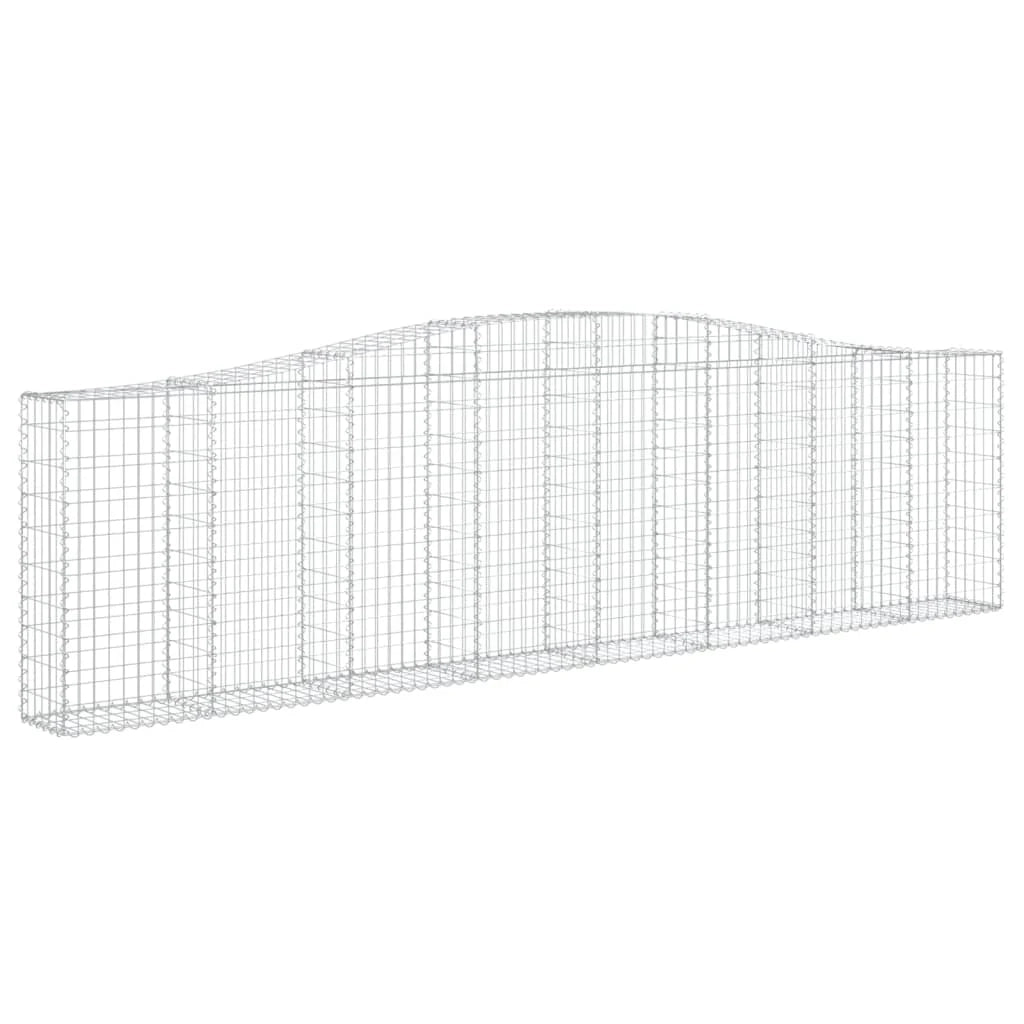 Set di 8 gabbioni ad arco per recinzione gabbia o muro di contenimento 400 x 30 x 100/120 cm ferro zincato argento 02_0041204