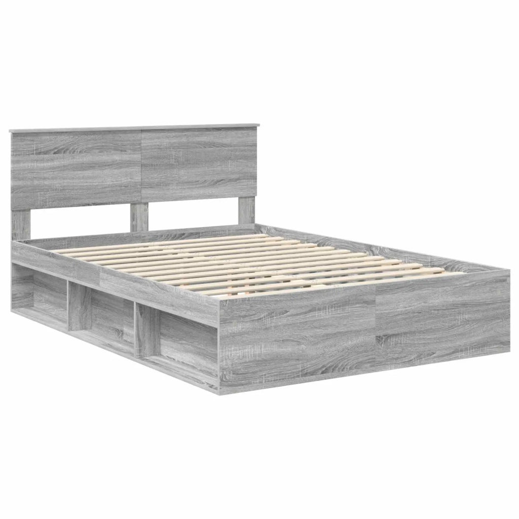 Struttura del letto Grigio Sonoma 135 x 190 cm Pino massello 3410614