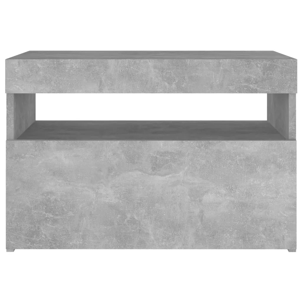Comodino e Luci LED 2 pz Grigio Cemento 60x35x40 cm Truciolato cod mxl 47697