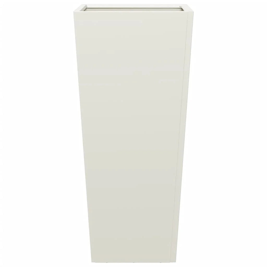 Fioriera rialzata per piante fiori giardino terrazze set da 2 35 x 35 x 75 cm acciaio bianco 02_0038940