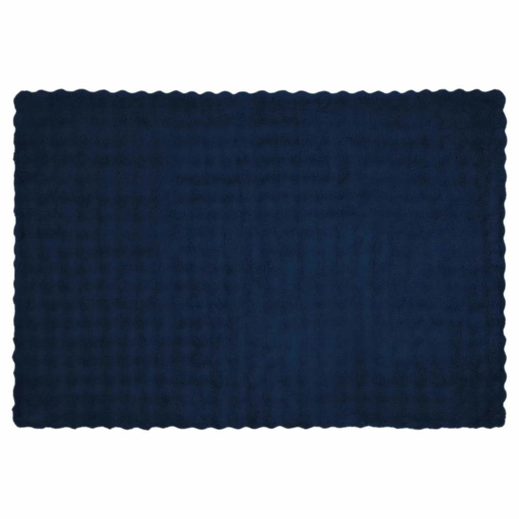 Coperta antiscivolo in finta di coniglio Olite 4 pcs Blu Marino