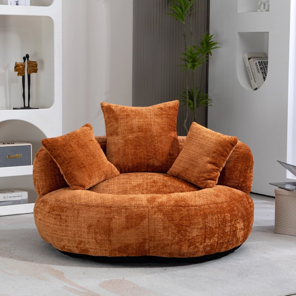 POLTRONA Sacca Relax 108x108x52 cm Chenille Arancione