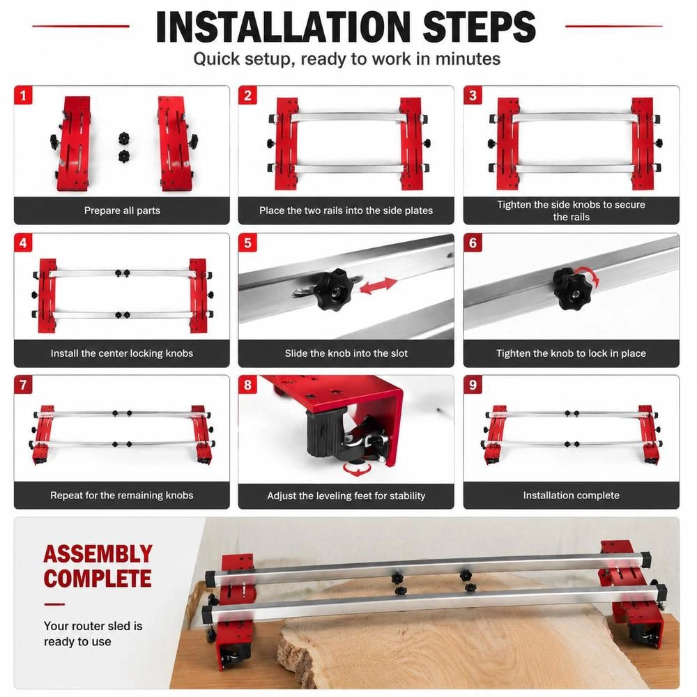 Woodworking Jointer, 60 Inch Aluminum Alloy Frame With Adjustable Surface, Large Board Planing Aid For Workbench, DIY Wood Processing Tool