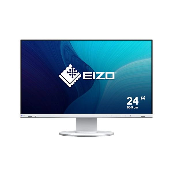Eizo monitor 23,8 led ips 16:9 fhd 5ms 350 cdm, pivot, hub usb, dp/hdmi, flexscan ev2400r-wt, bianco, gar 7 anni
