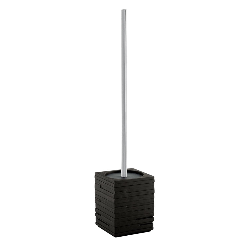 Scopino con ciuffo in setole d'appoggio in resina QU33 Gedy serie QUADROTTO Nero