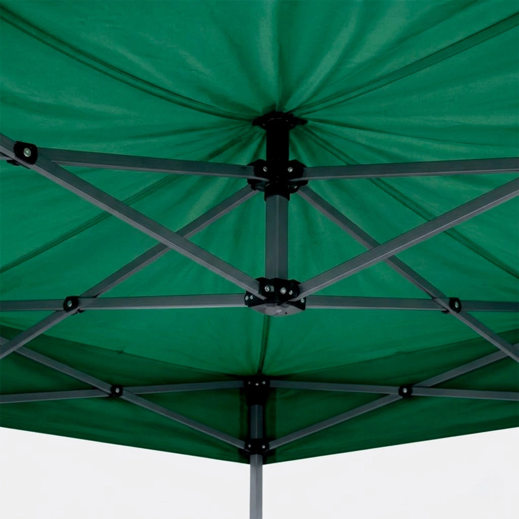 Gazebo Professionale Con Struttura A Fisarmonica Richiudibile Automatico In Acciaio E Telo Oxford 1200D PVC Impermeabile E Anti UV Dotato Di Sacche Zavorra E Borsa Trasporto Per Sagre Feste Eventi 3x3 M Verde