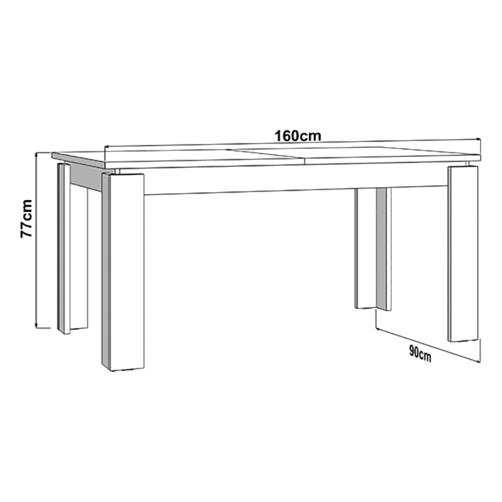 Lajon, Tavolo Allungabile 8 Posti, 160x90x77h cm Bianco Crema