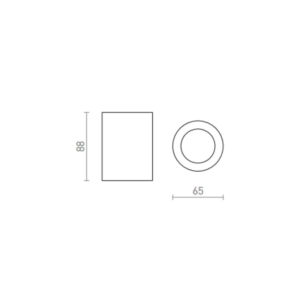 Faretto cilindrico LOLA 88 da soffitto nero 230V GU10 15W IP54