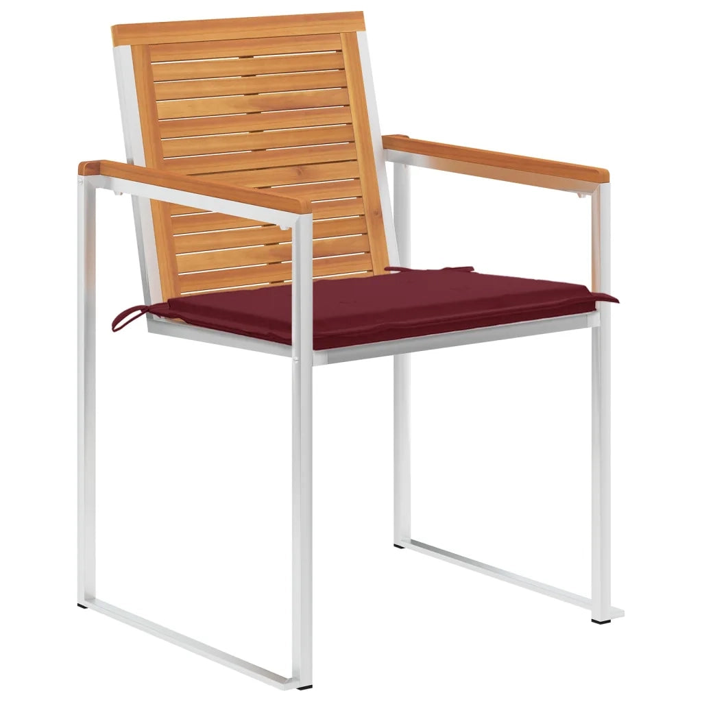 Sedie da Giardino con Cuscini 8 pz in Legno Massello di Acacia cod mxl 76312