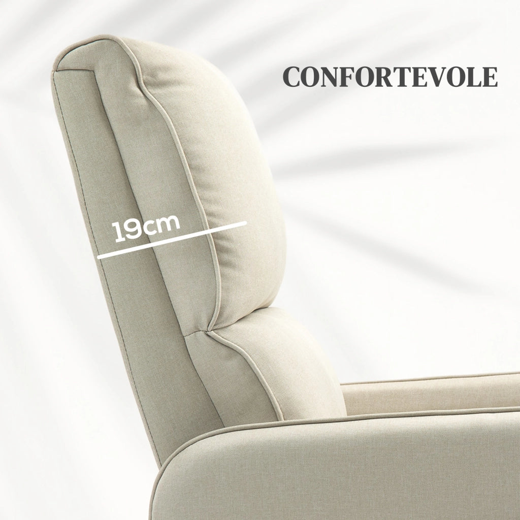 Poltrona Alzapersona Elettrica Reclinabile con Telecomando ¨C Minimal ¨C Tessuto Beige