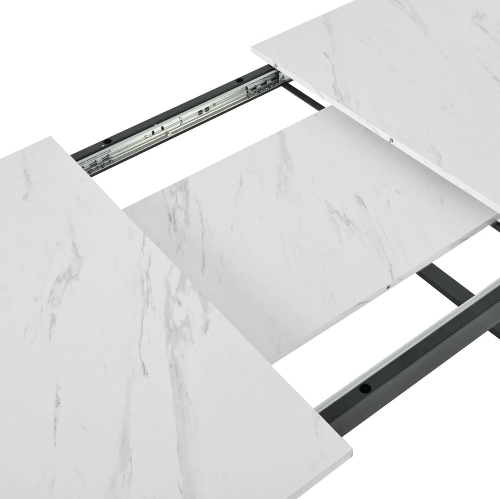 TAVOLO Allungabile 140/180x80x75 cm MDF Bianco effetto marmo