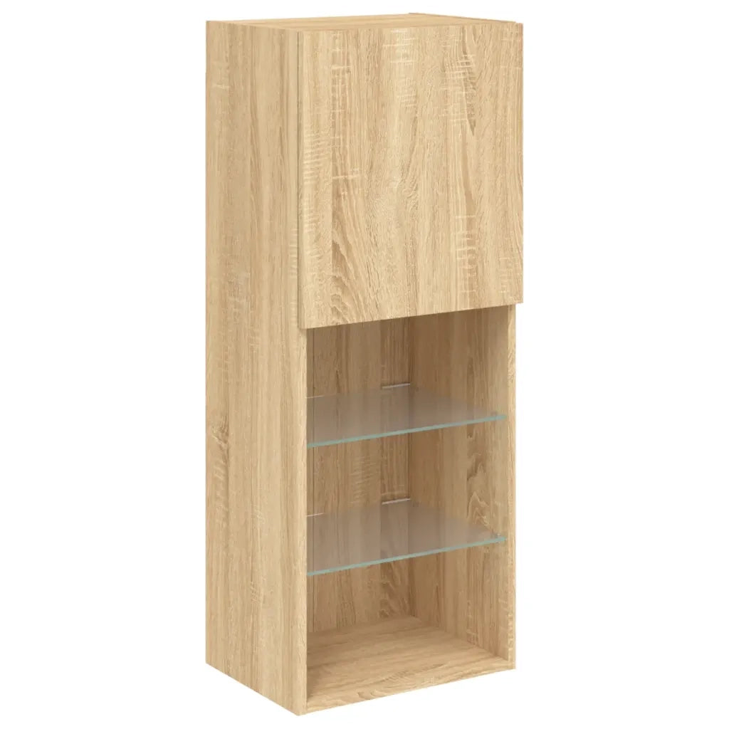 Mobile TV con Luci LED-Credenza TV-Console TV Rovere Sonoma 40,5x30x102 cm
