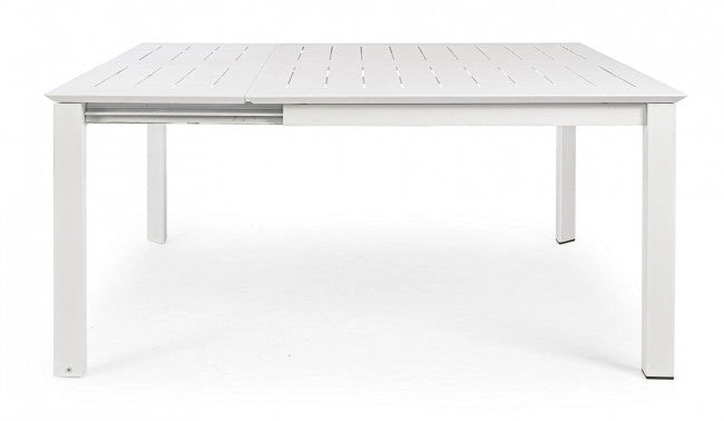 Tavolo Allungabile Konnor 160x110/160 cm Bianco in Alluminio