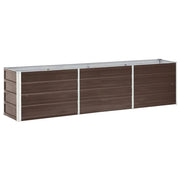 Fioriere | Cassetta per fiori | Letto Rialzato in Acciaio Zincato 240x40x45 cm Marrone
