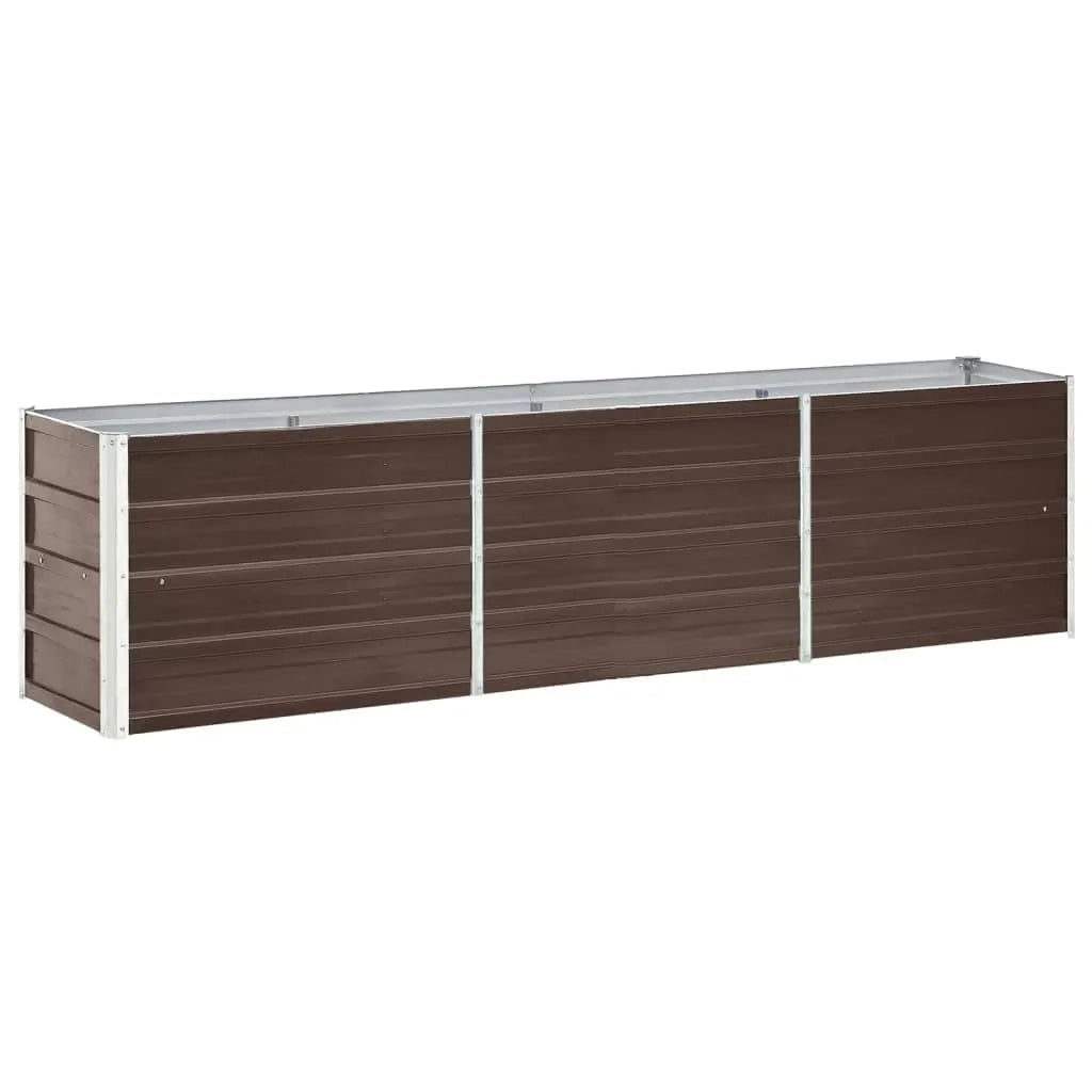 Fioriere | Cassetta per fiori | Letto Rialzato in Acciaio Zincato 240x40x45 cm Marrone