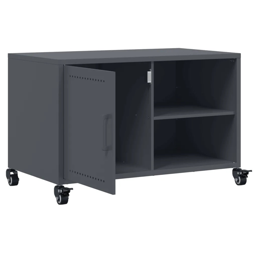 Mobile TV Antracite 68x39x43,5 cm in Acciaio Laminato a Freddo
