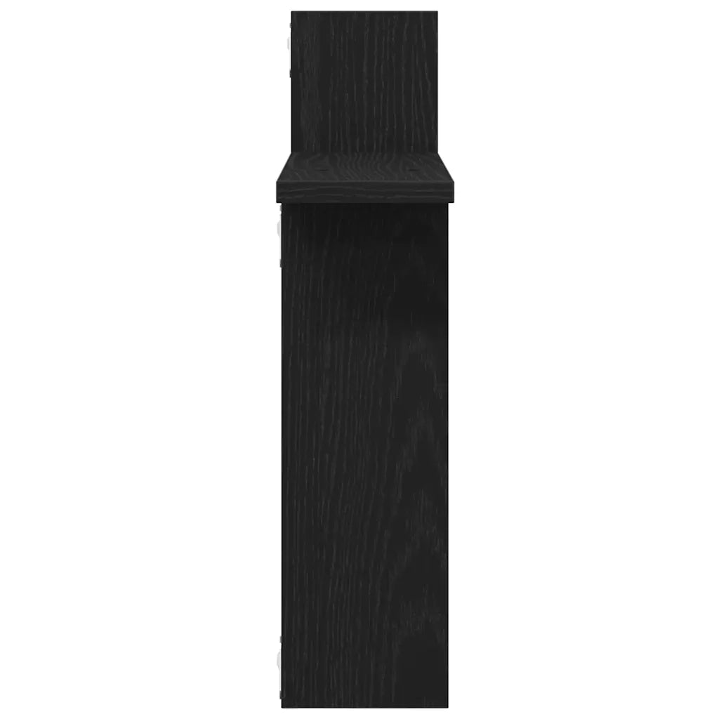 2 pz Mensole da Parete | Scaffali a Parete | Ripiano a parete Rovere Nero 50x12x50 cm in Truciolato