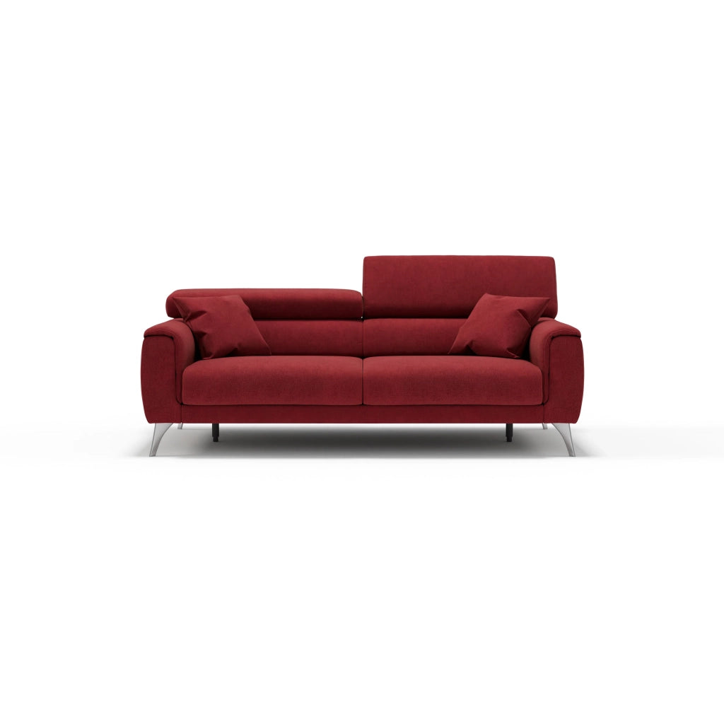 Caravaggio Divano con sedute allungabili e poggiatesta reclinabili in tessuto impermeabile T02 199 cm rosso