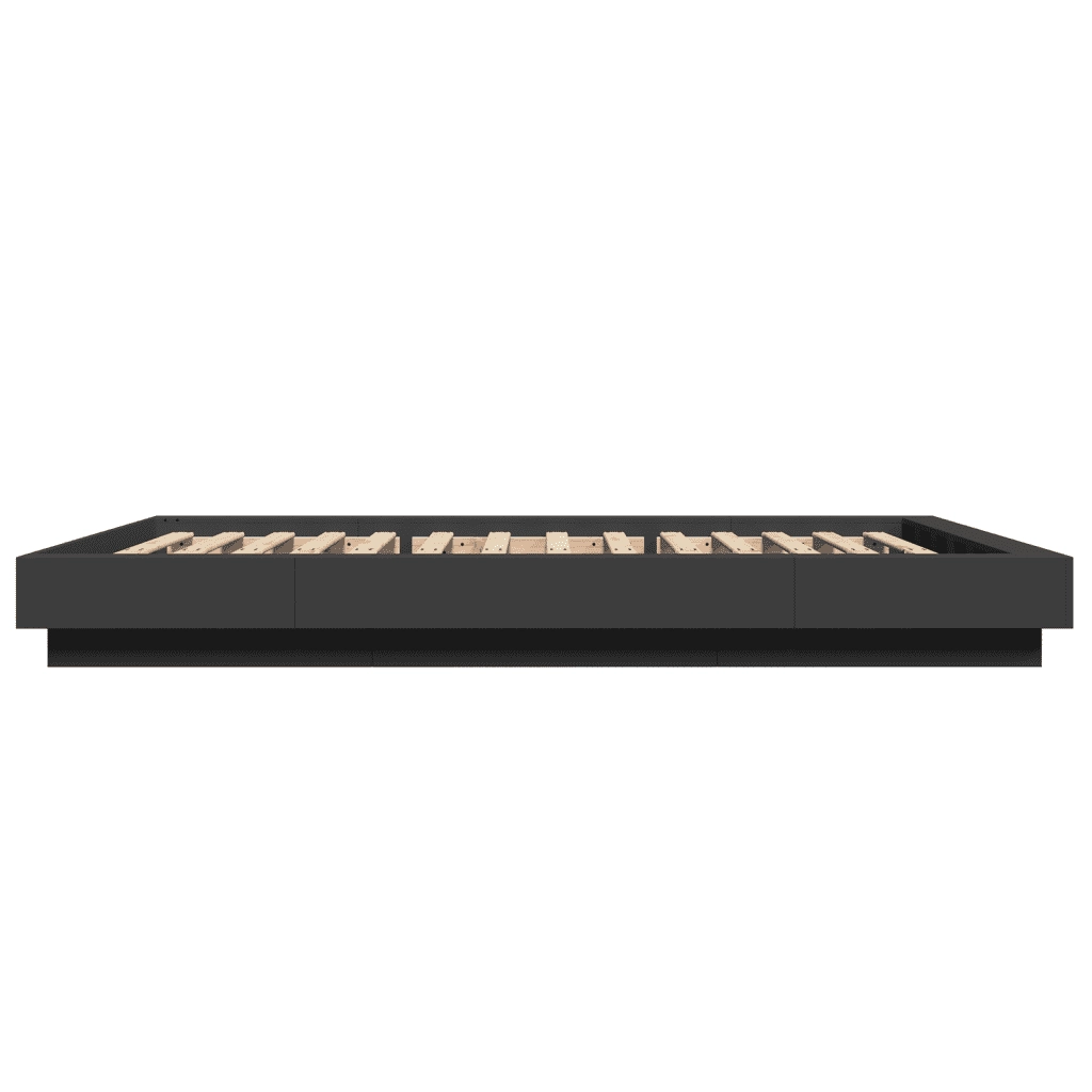 Giroletto con Luci LED Nero 120x200 cm in Legno Multistrato