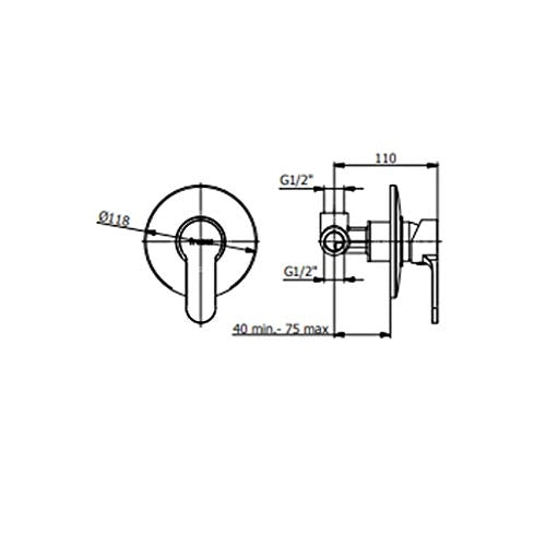 Miscelatore monocomando doccia incasso serie prius art 7940 Fromac