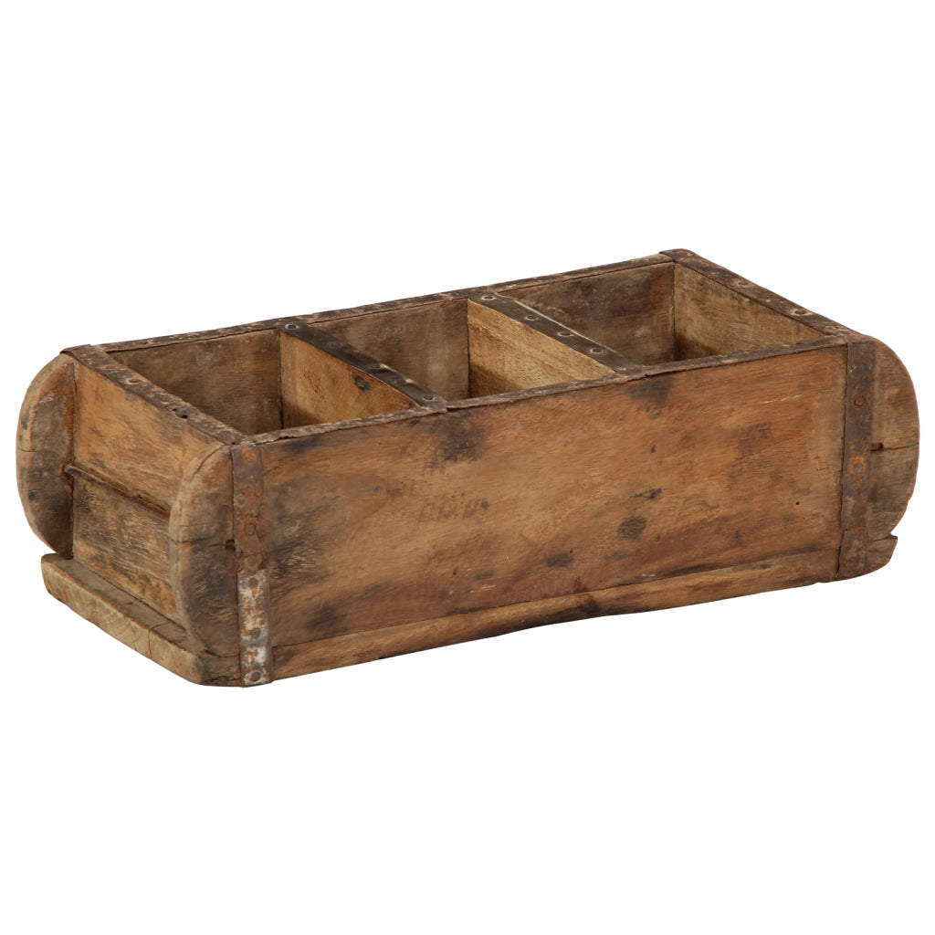 Set di vassoi  4 pezzi 30x14x9 cm in legno massiccio recuperato