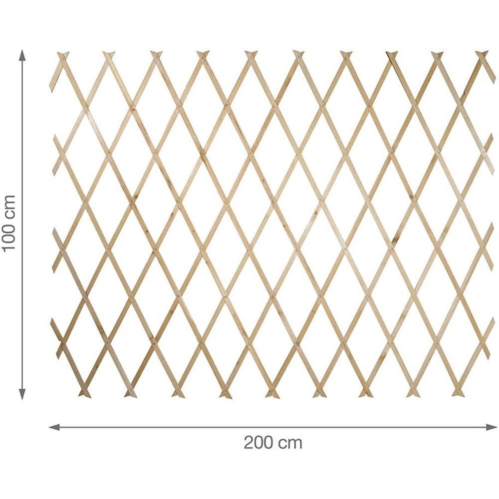 Trade Shop - Traliccio Legno Rete Estensibile Piante Rampicanti Staccionata 100x200 Cm 206429 -
