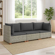 3 pz Set Lounge in Rattan con Cuscini GENDT Rattan naturale 3429859