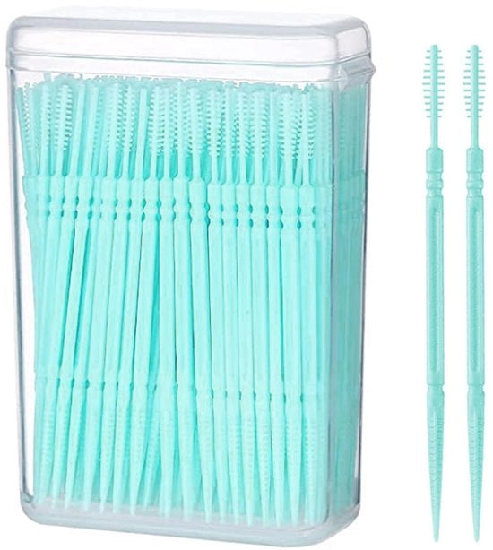 Borsetti Interdentali a Doppia Faccia - Spazzola per Denti - Set di Spazzole per Denti - Spazzole in Silicone - Strumento di Pulizia per Denti - Manico Antiscivolo - Progettazione Leggera - Pulitore per Denti