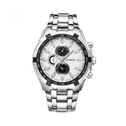 Trade Shop - Orologio Polso Curren 8023 Uomo Analogico Quarzo Moderno Silver Bianco -