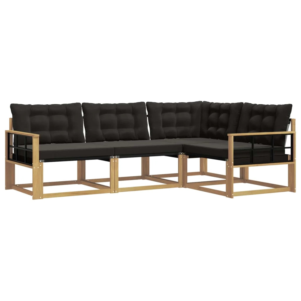 Set di divani da esterno 4 pz Bianco e Nero 3388642