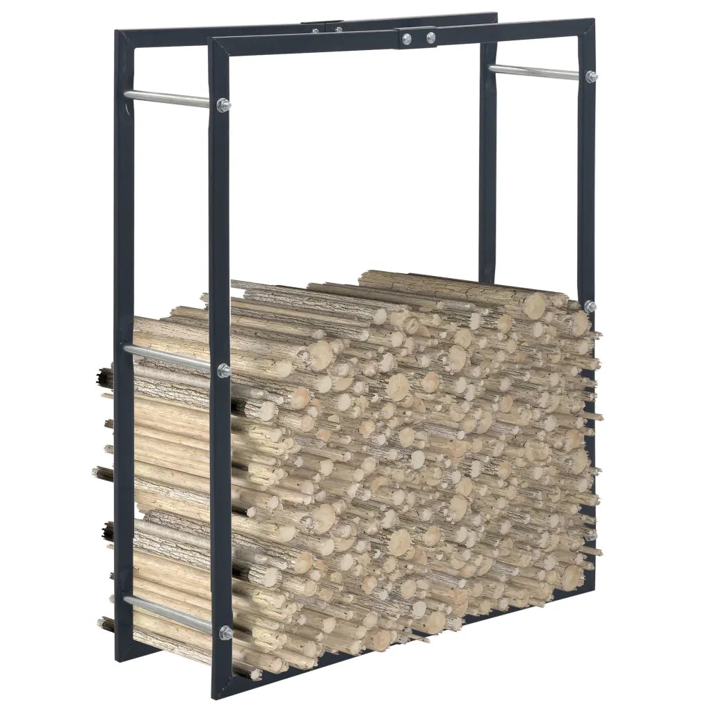Rastrelliera per Legna da Ardere Nera 80x25x100 cm in Acciaio 286287
