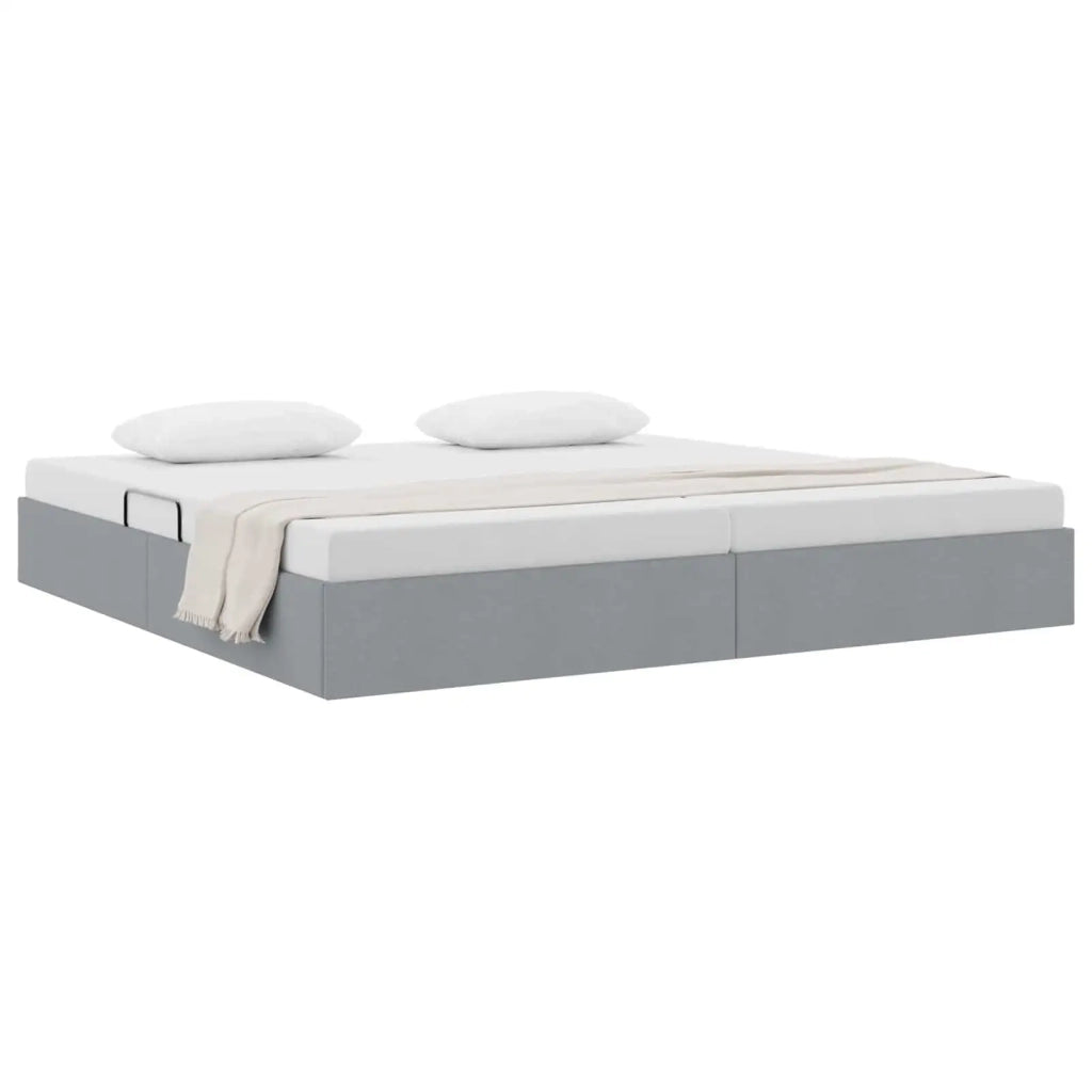 Letto ottomano Grigio chiaro 200 x 200 cm Tessuto 3442844