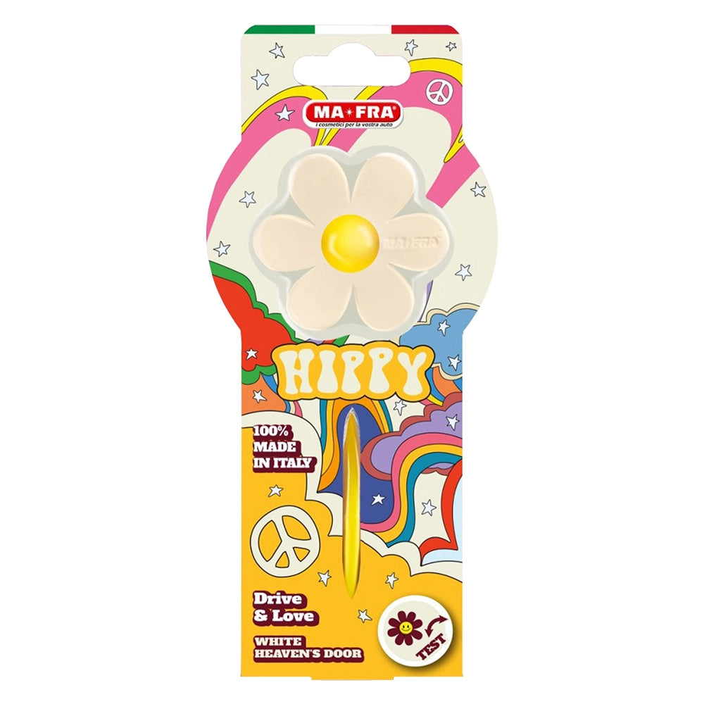 PROFUMATORE PER AUTO 'HIPPY' 'Heaven's door' white - profumo dolce delicato  - MA-FRA
