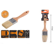 Trade Shop - Pennello Piatto 24 Cm Manico In Legno Setole Morbide Per Pittura Vernice 90205 -