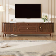 Mobile TV in MDF color noce con ante scorrevoli e cassetti