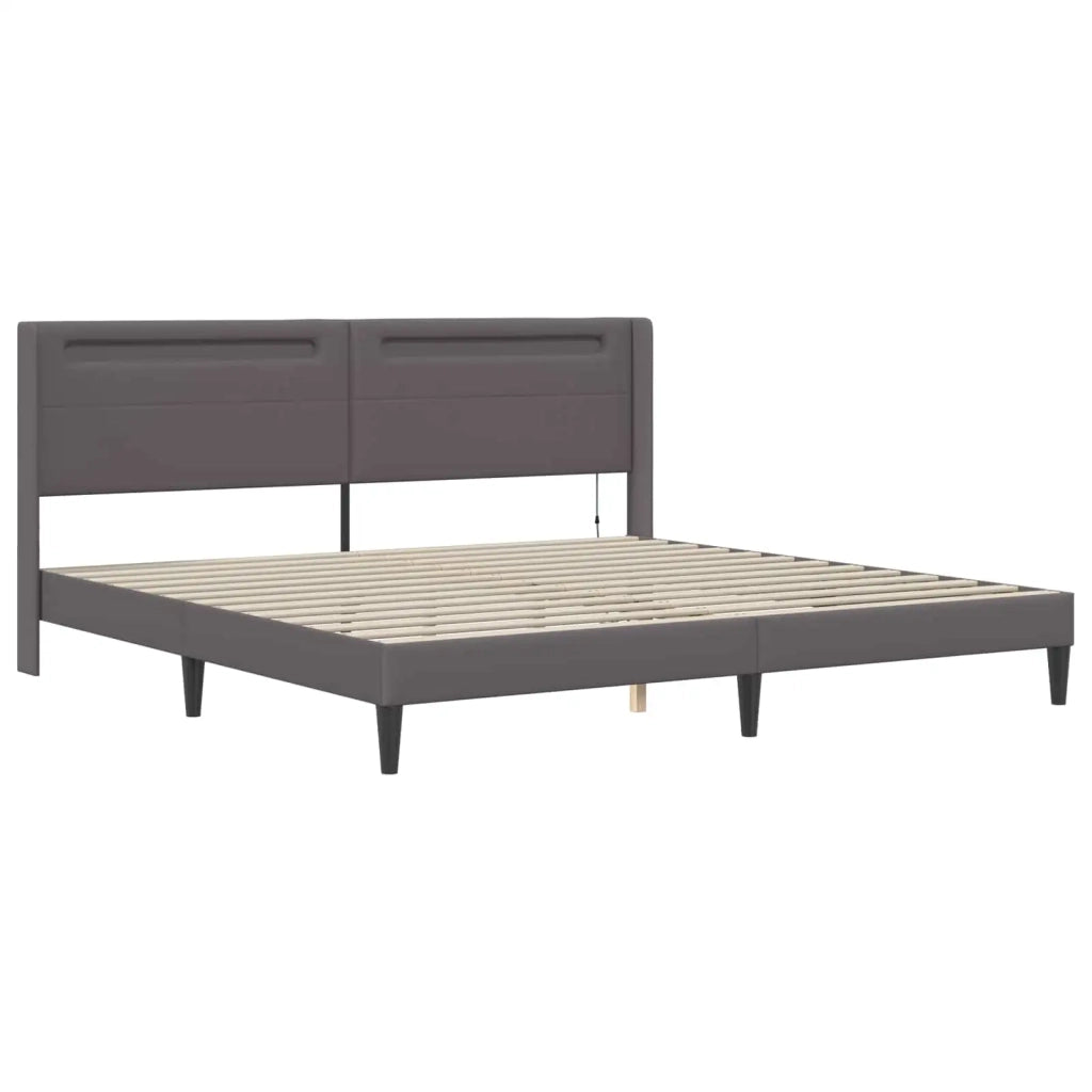 Struttura letto con materasso Grigio 180 x 200 cm Similpelle 3414918