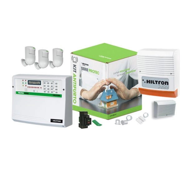 Kit Antifurto Protec 8 Zone GSM sirena rivelatori lettori e chiavi