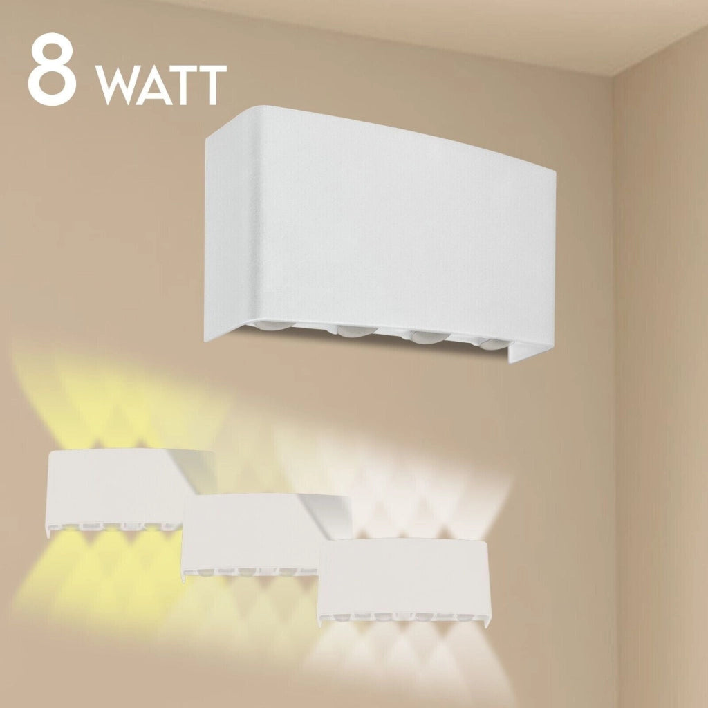 Applique lampada a LED da parete muro esterno e interno tonalità luce regolabile Nero 4W