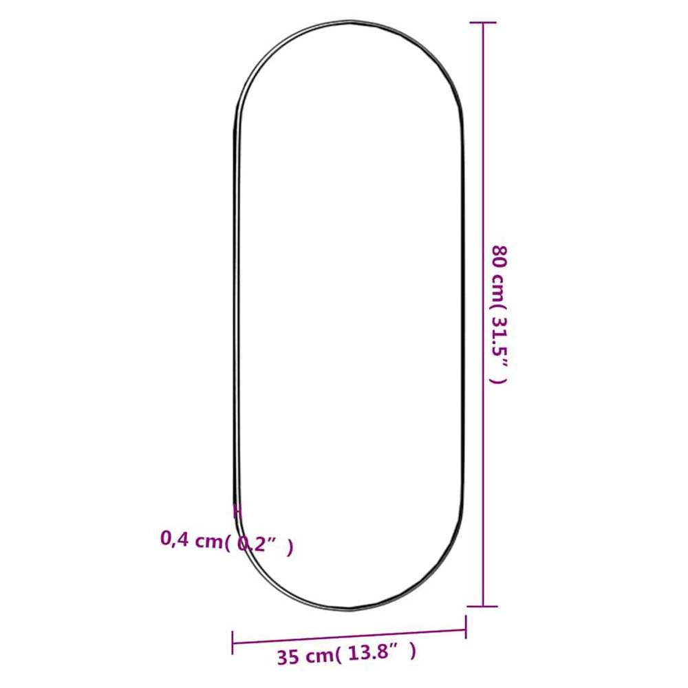 Wall Mirror 35x80 Cm Glass Oval