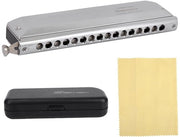 Harmonica Professionale 16 Fori in Acciaio Inossidabile - Duraturo - Adatto per Principianti/Bandi - Finitura Attraente