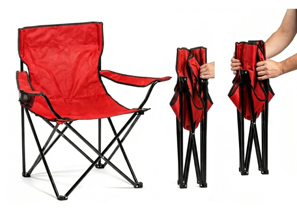 Sedia Camping Spiaggia Pieghevole Con Schienale Da Giardino Modello Randazzo - Randazzo - Rosso
