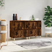 Credenze 2pz Rovere Fumo 60x35x70 cm in Legno Multistrato