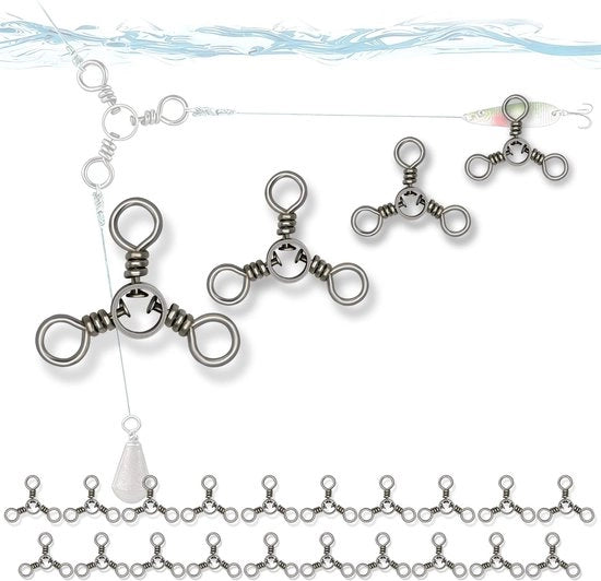 Accessori per Pesca - Maniglia a Tre Vie - Acciaio Inossidabile - Capacità di Sostegno 12 kg a 36 kg - Rotazione di 360 Gradi - 4 Dimensioni 1# 3# 5# 7#