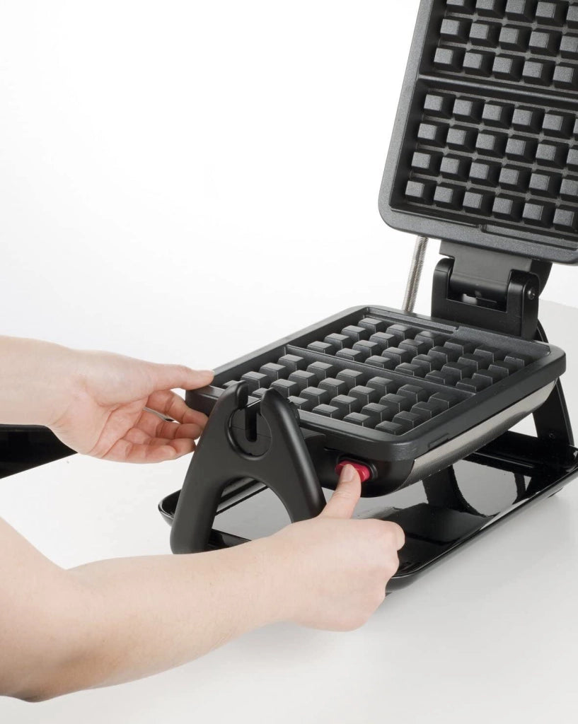 Tefal WM756D piastra per waffle 2 waffle 1200 W Nero, Acciaio inox