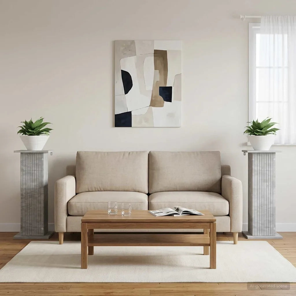 Supporto per piante 2 pcs Grigio Cemento 30,5 x 30 x 80,5 cm