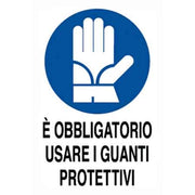 CARTELLO 'OBBLIGATORIO USARE I GUANTI PROTETTIVI' 40x60 cm - 10 pezzi