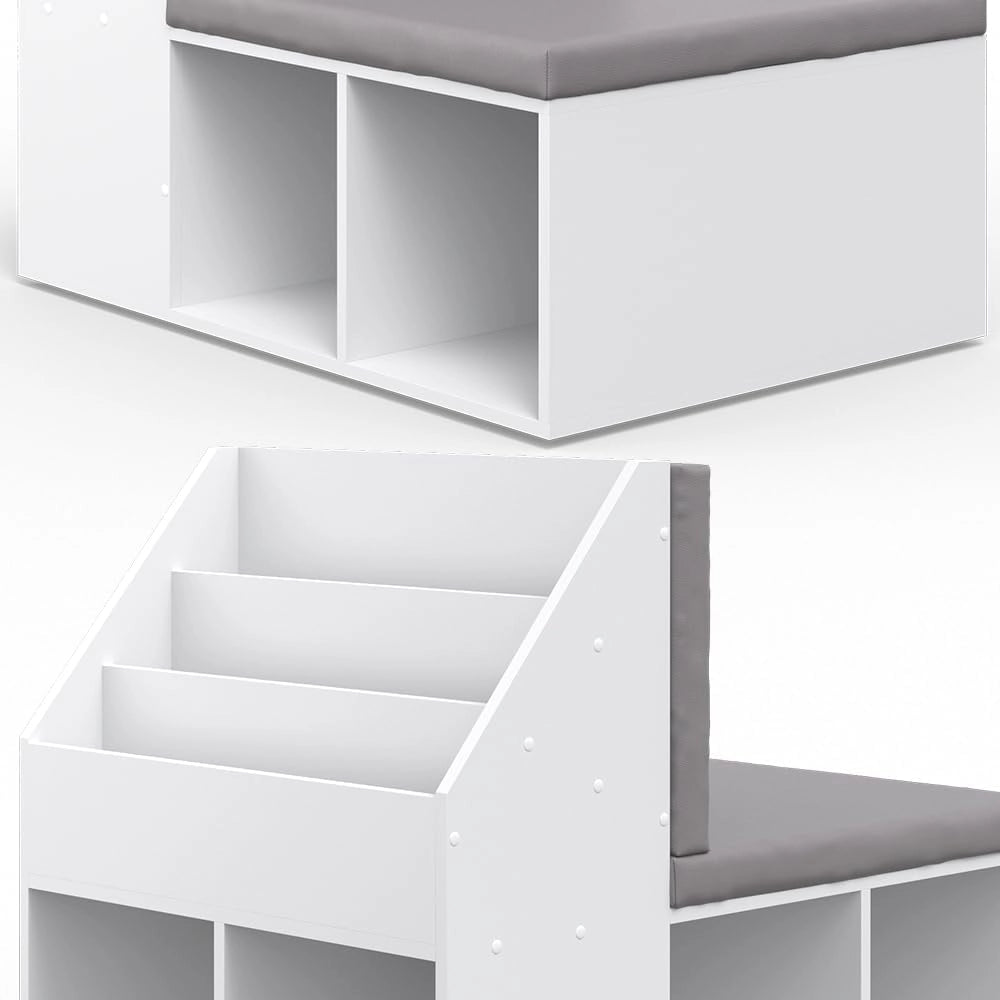 Libreria bambini Onix, Bianco, 97.1 x 78.4 cm, adatto per la conservazione e l'organizzazione dei giocattoli