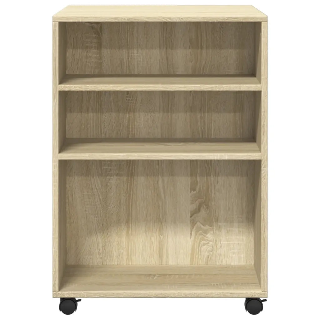 Tavolino con Ruote Rovere Sonoma 55x60x78 cm in Truciolato 853157