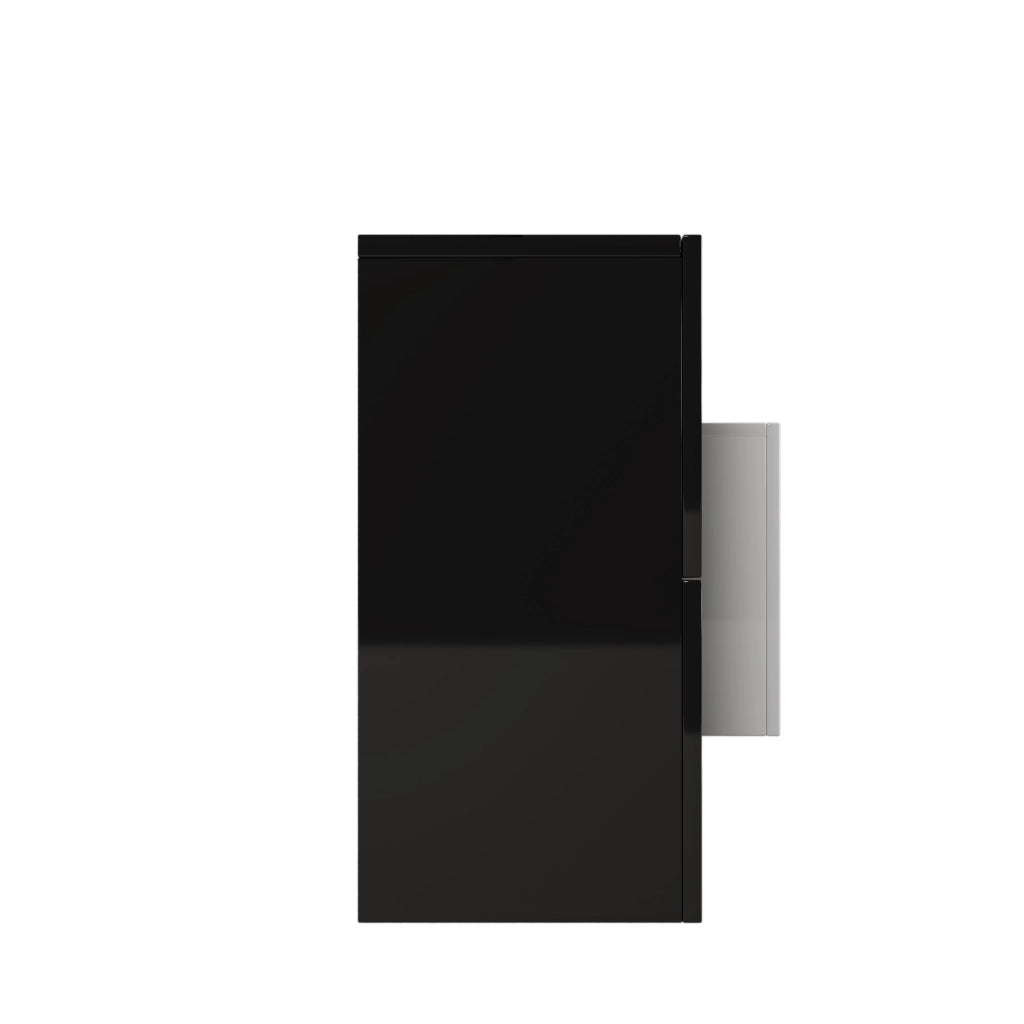 Mobile TV 200x35x60 cm; con LED e ampio spazio; truciolato e MDF; nero e bianco